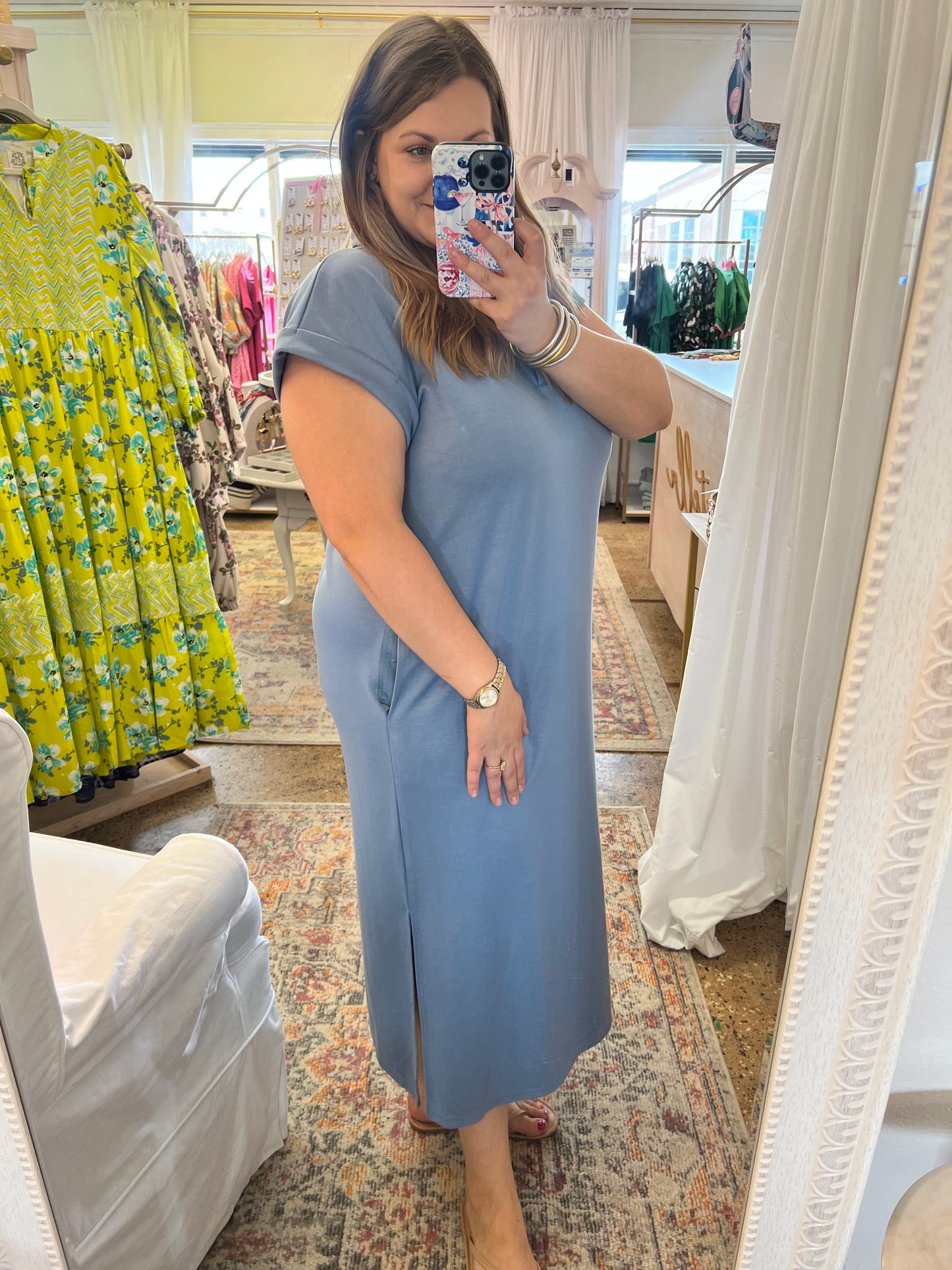 Collared Modal V-Neck Dress