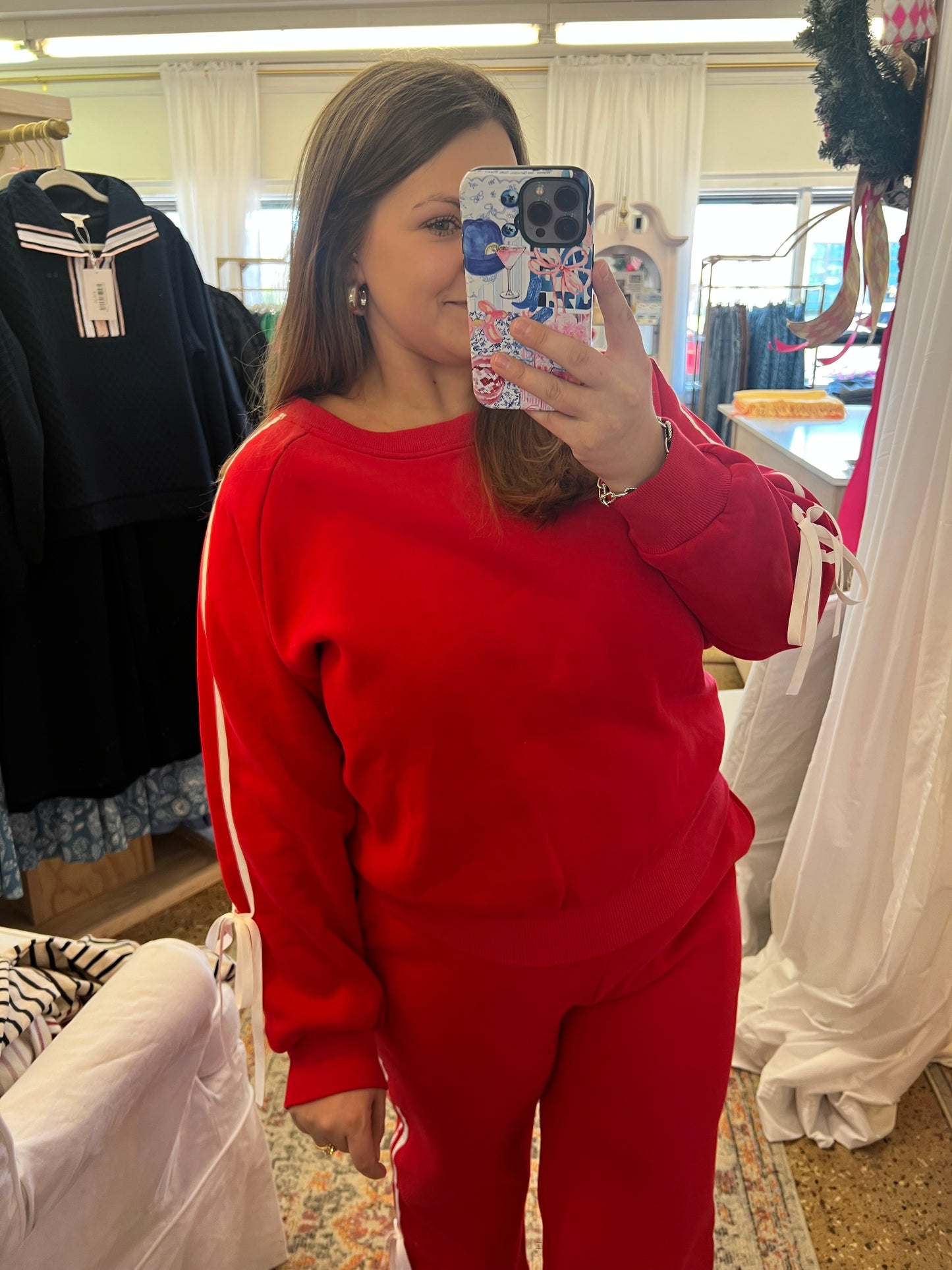 Side Lined Bow Sweatsuit