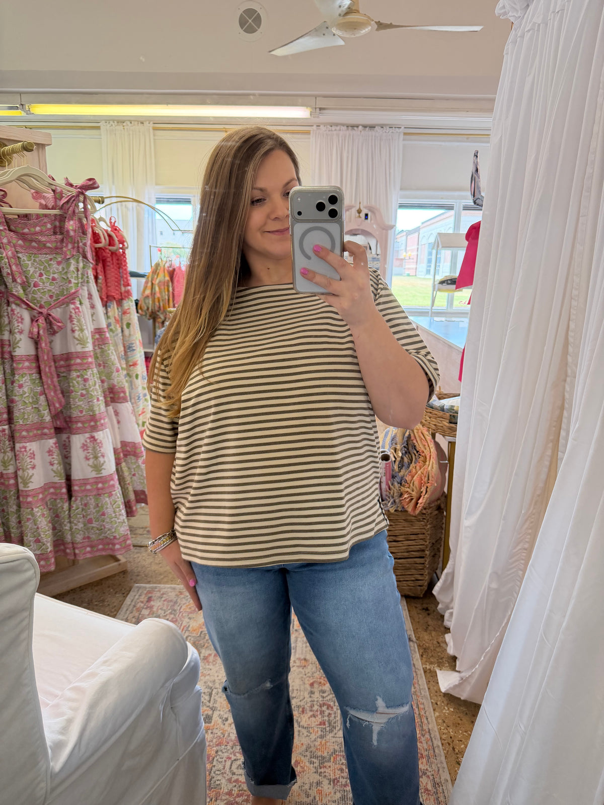 Striped Off Shoulder Top