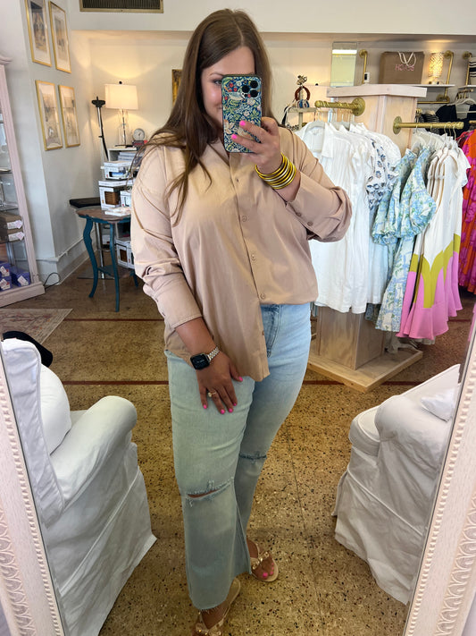 Button Down Shirt: DARK TAUPE
