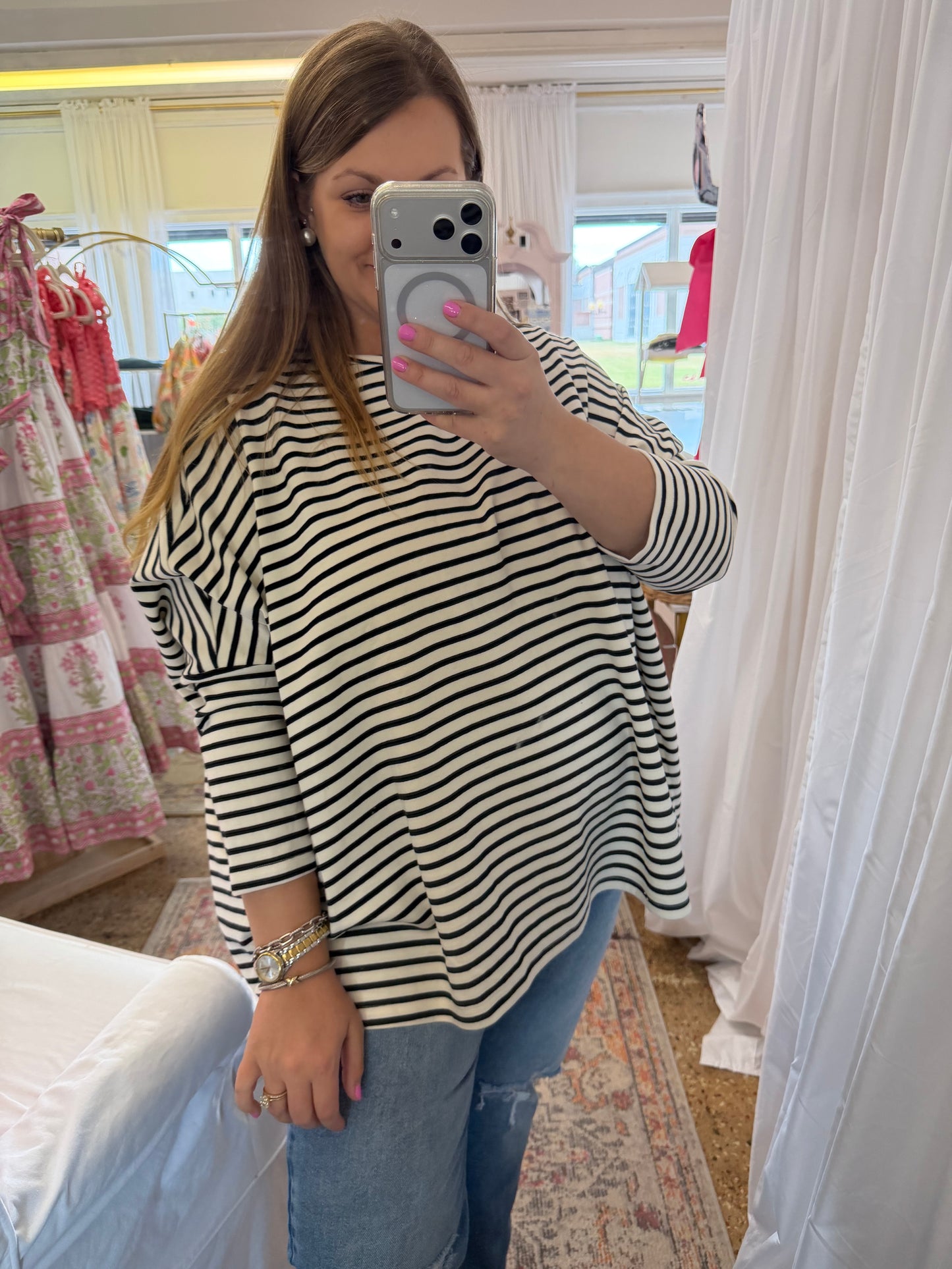 Oversized Stripe Knit Top