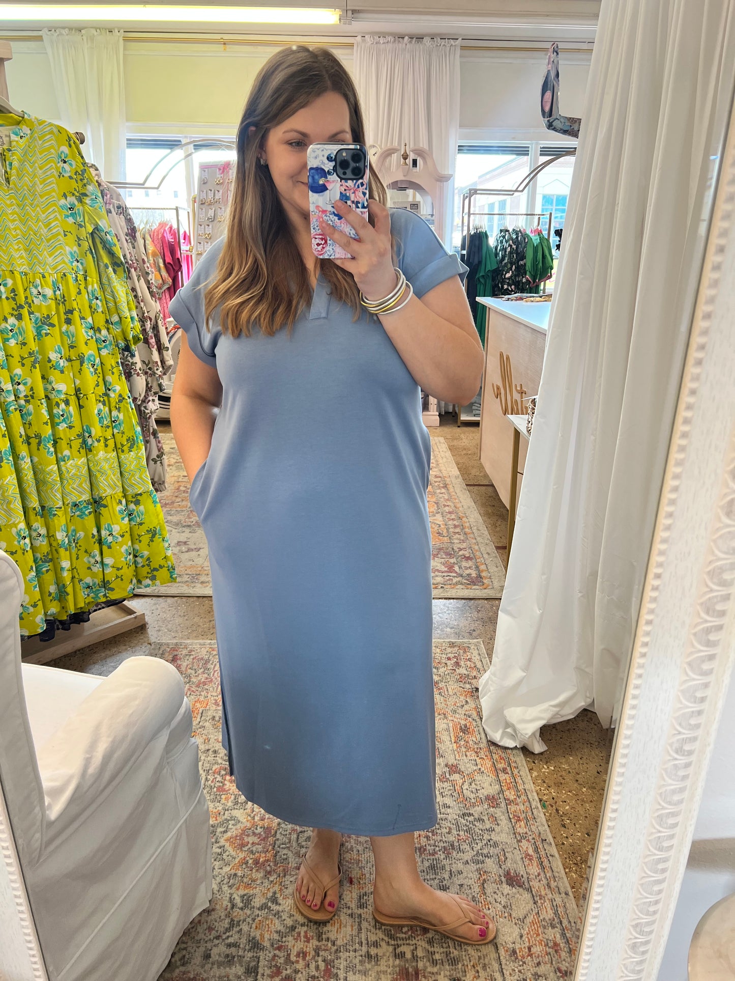 Collared Modal V-Neck Dress