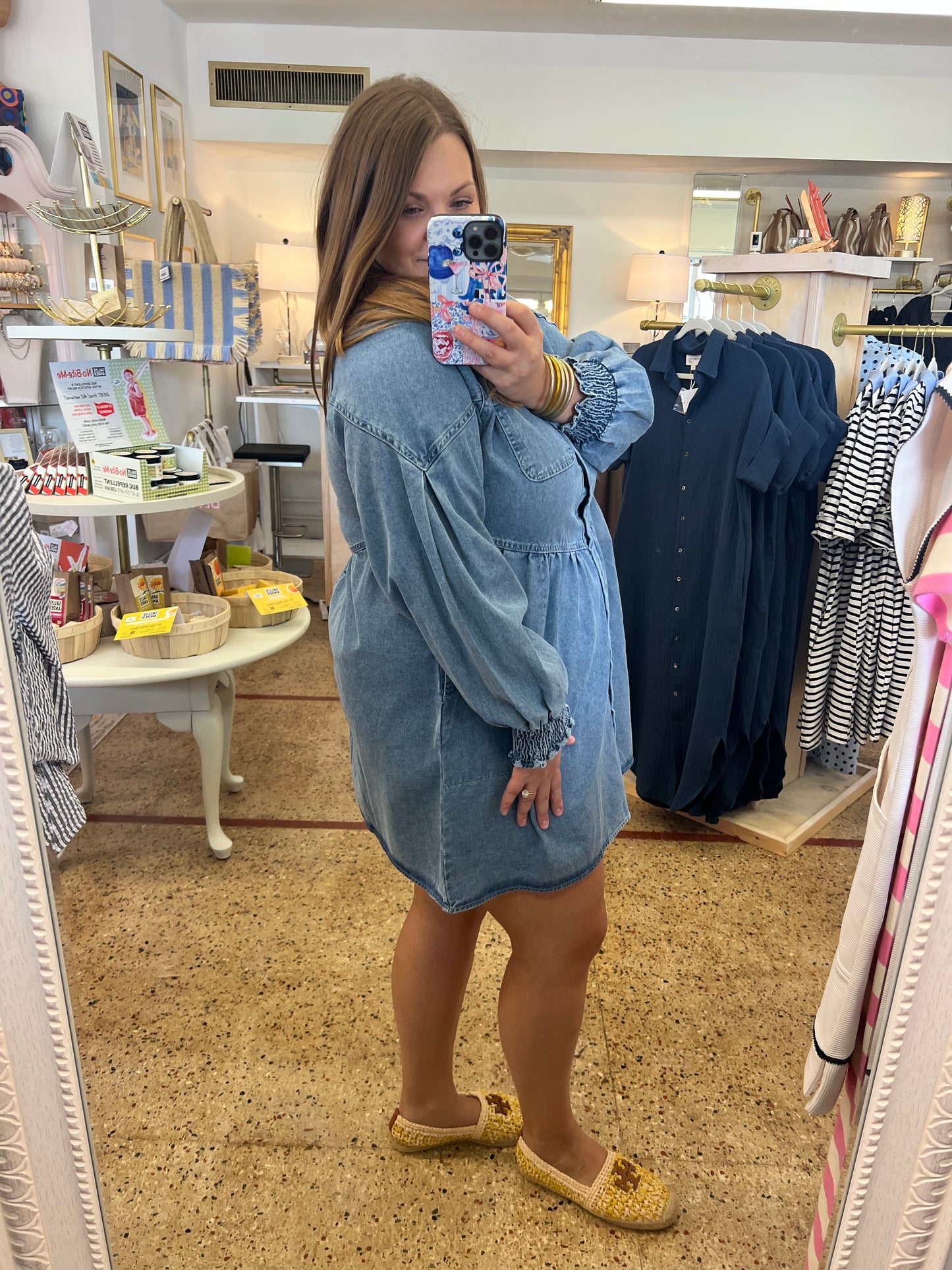 Flared Denim Mini Dress