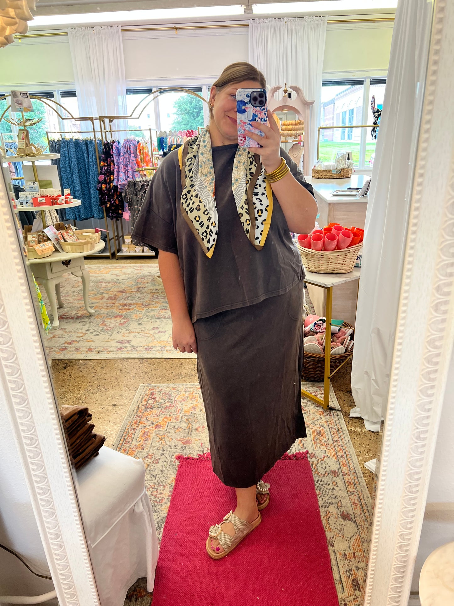 Washed Maxi Skirt Set