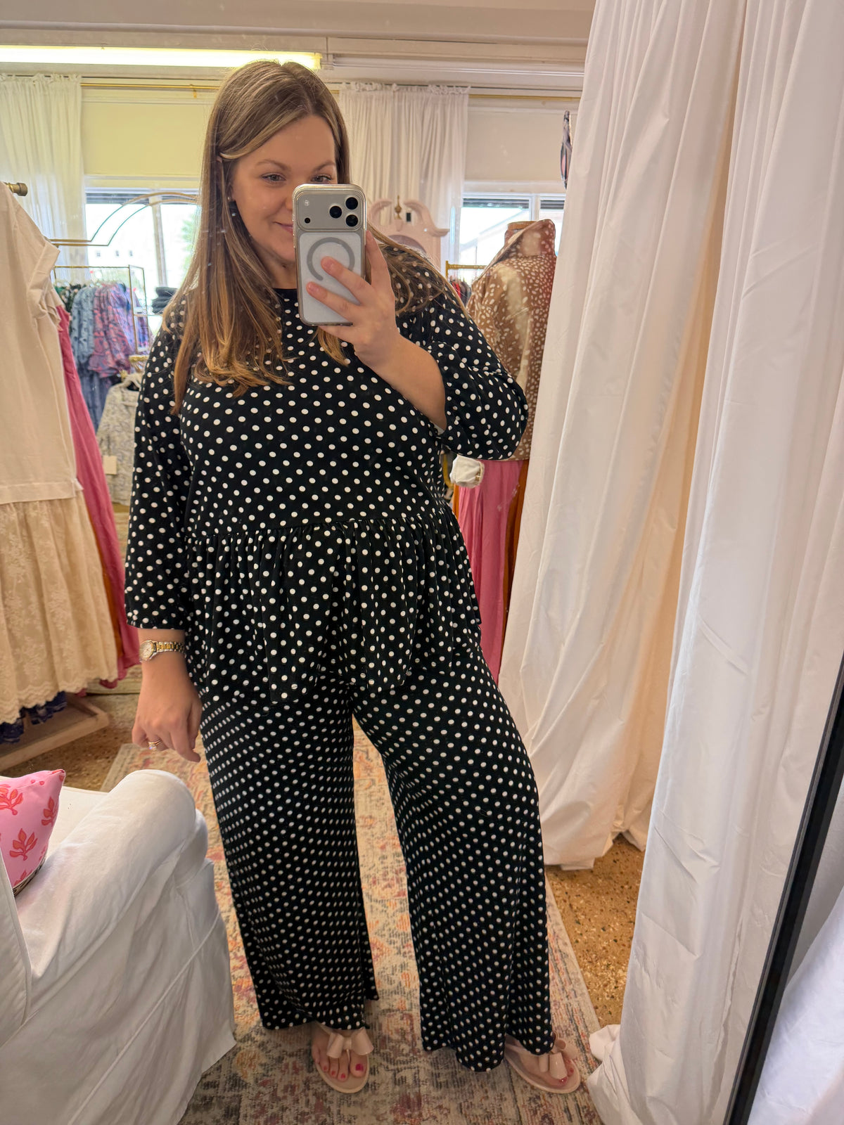 Polka Dot Babydoll Pant Set
