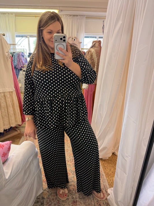 Polka Dot Babydoll Pant Set