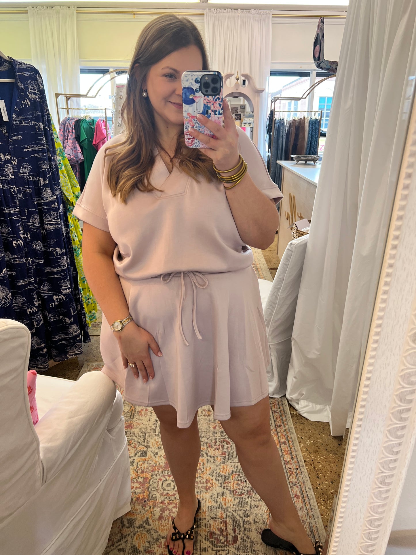 Lilac Scuba Skirt Set