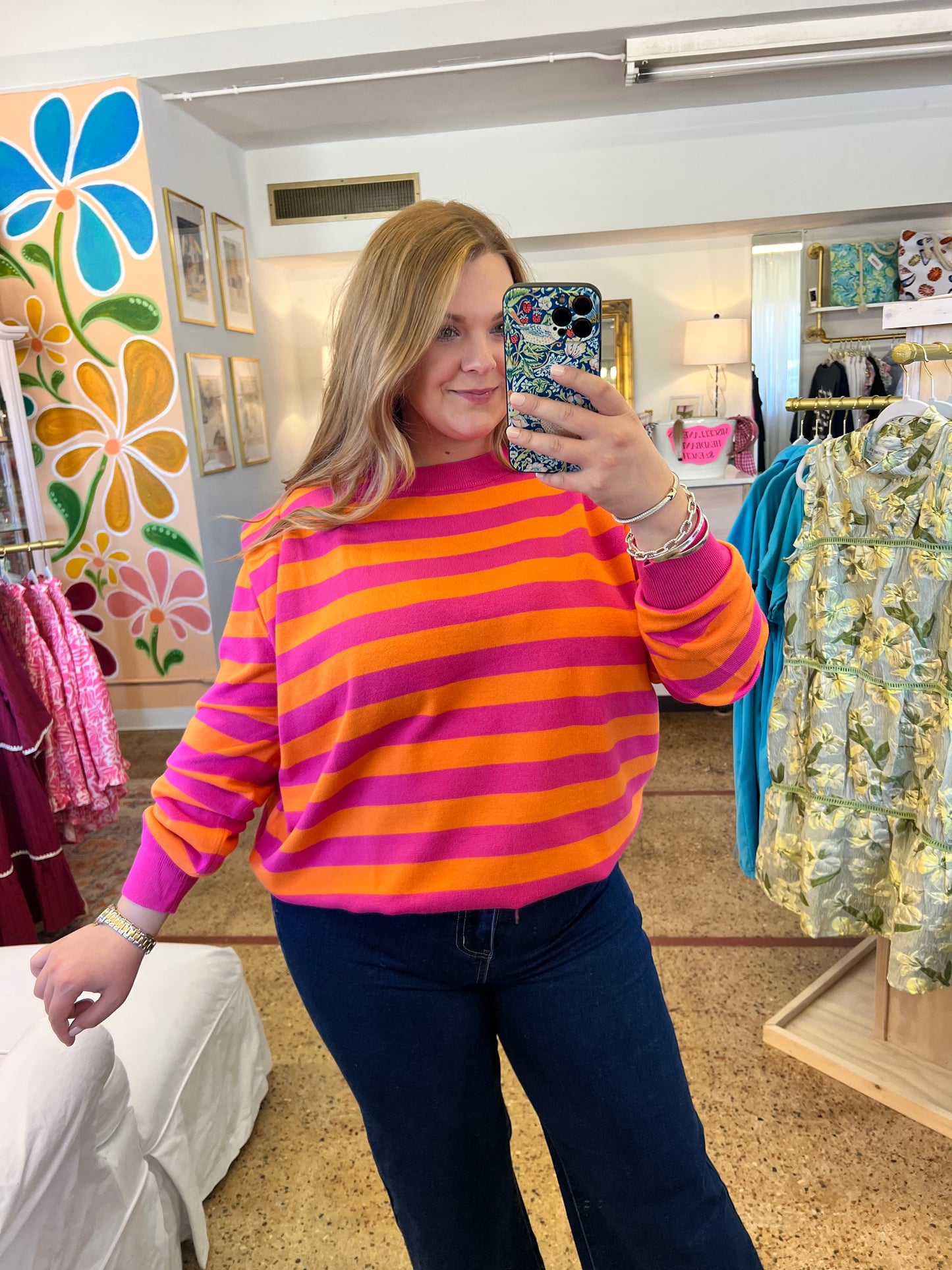 Shoulder Pad Stripe Sweater