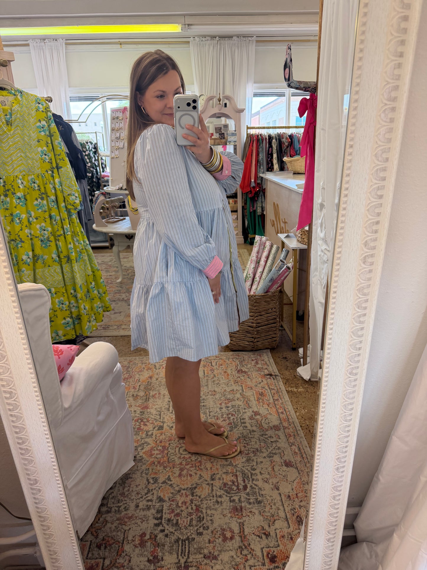 Preppy Pinstripe Mini Dress