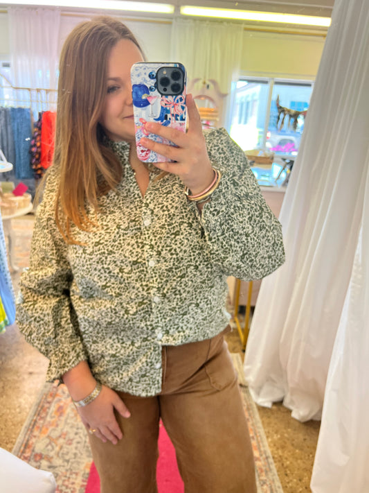 Ditsy Print Floral Blouse
