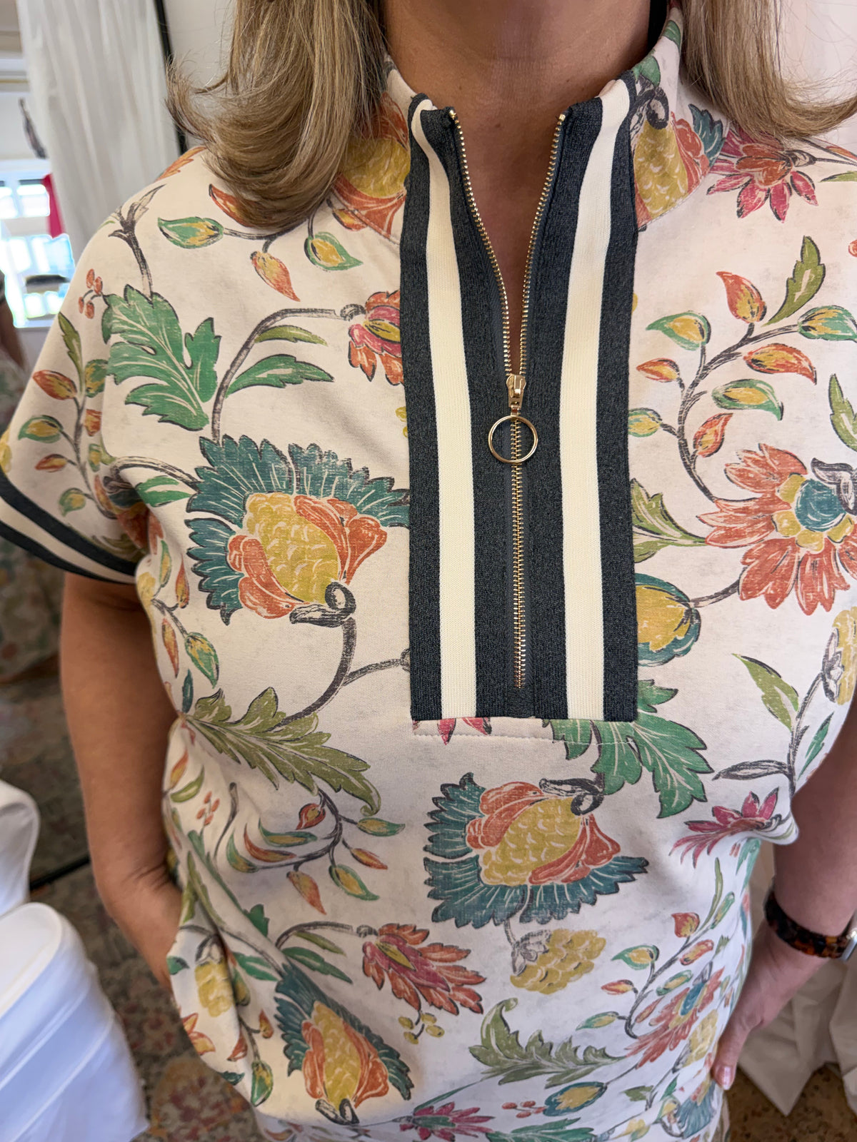 Oatmeal Floral Zip Set