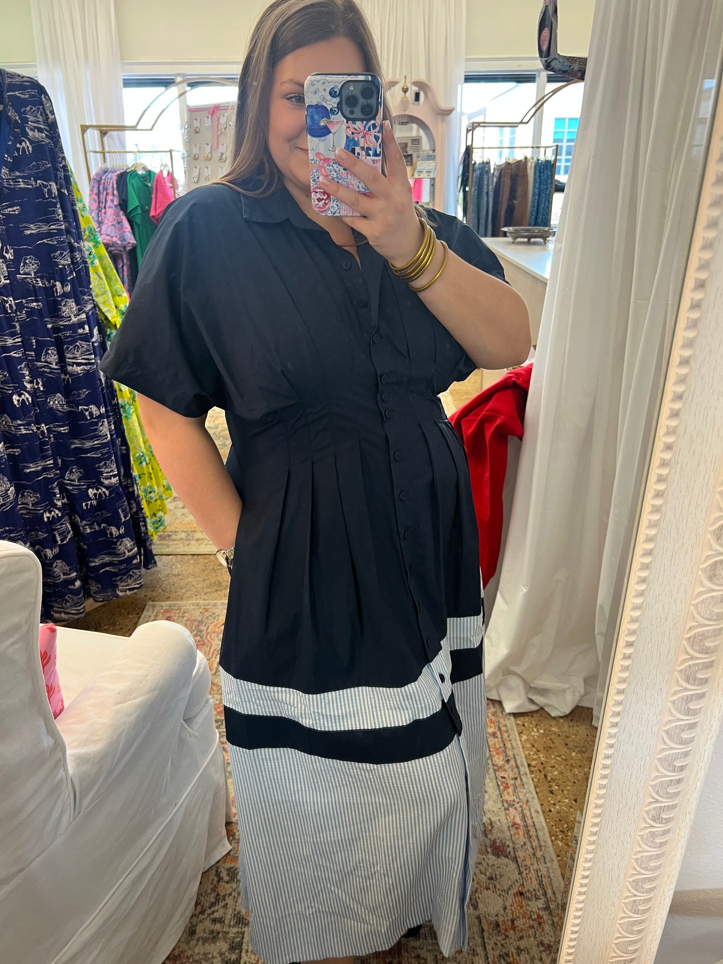 Ruched Waist Detail Midi Dress