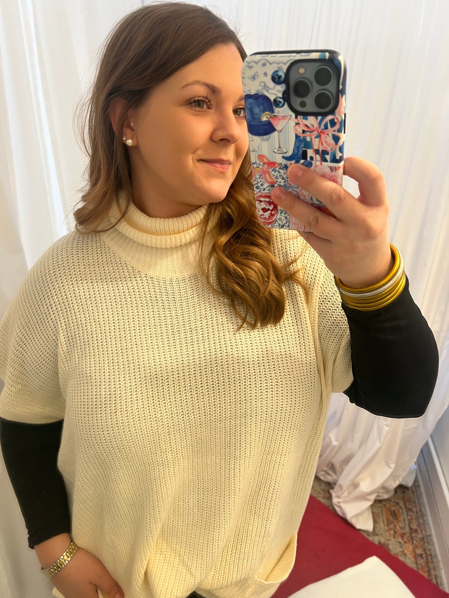 Oversized Cream Sweater Tunic