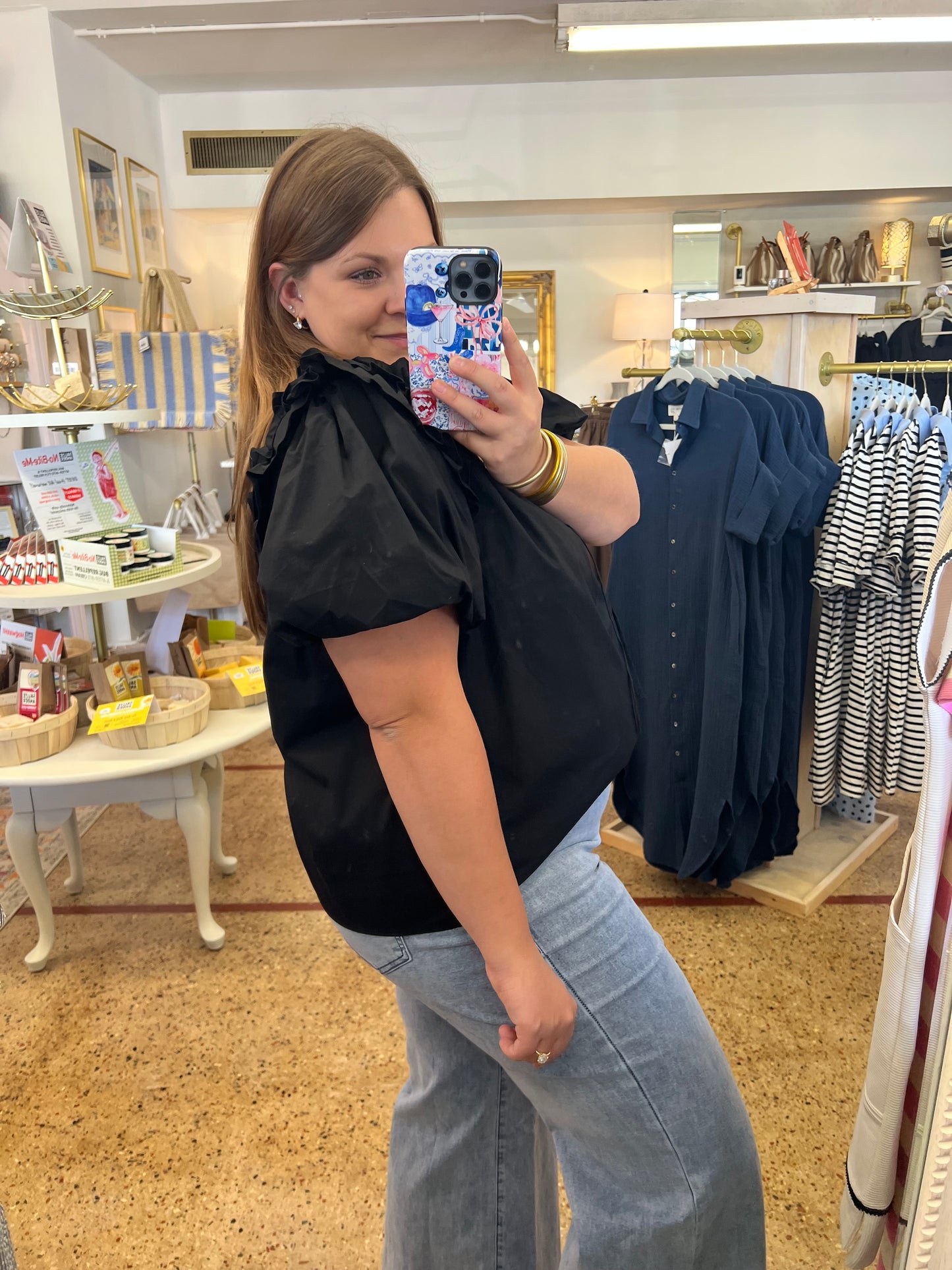 Puff Sleeve Ruffle Blouse