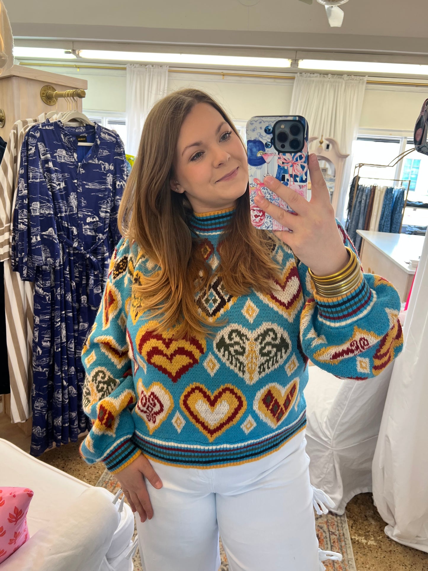 Blue Heart Short Sweater