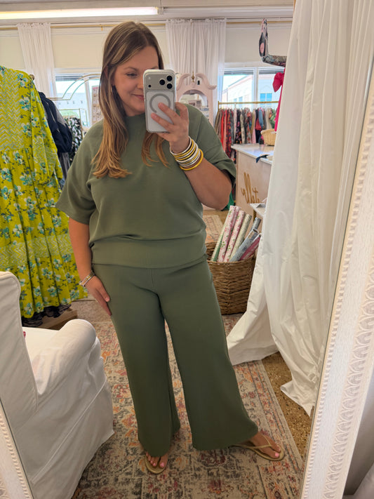 Ribbed top & pant set