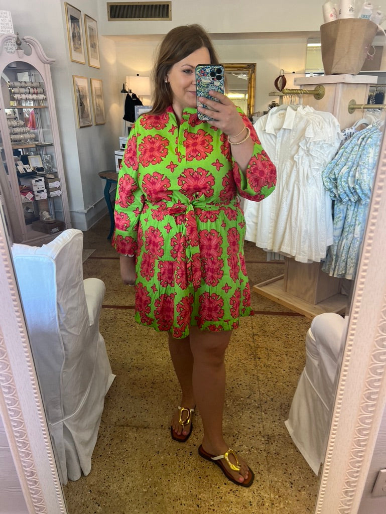 Baroque Tile Pink Dress