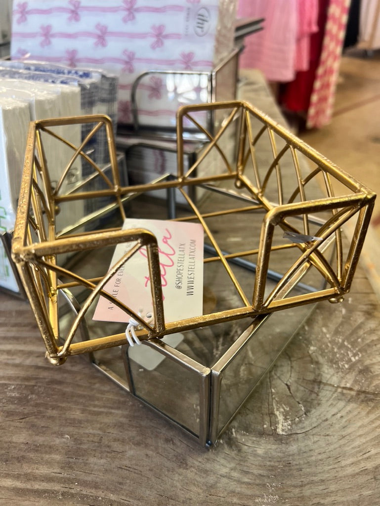 Gold Metal Napkin Caddy