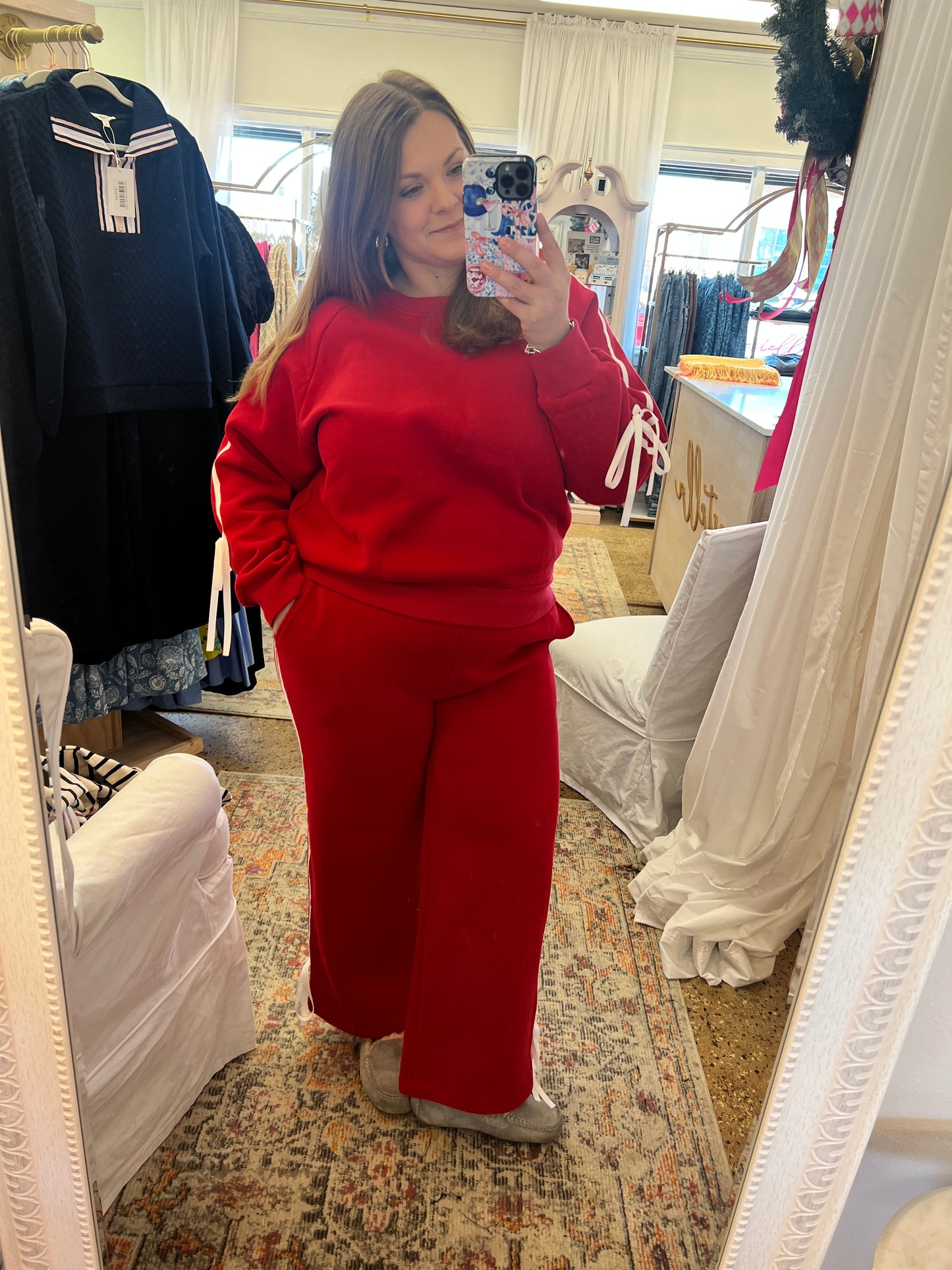 Side Lined Bow Sweatsuit