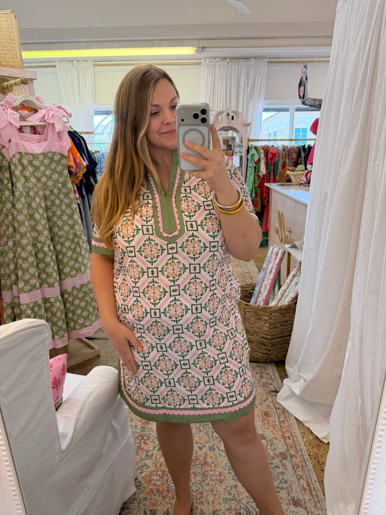 Geometric Floral Mini Dress