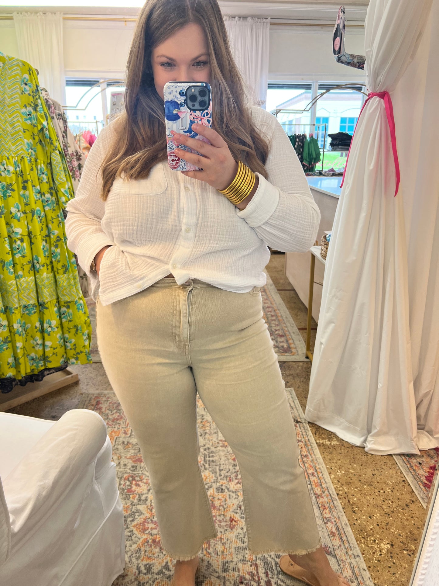 Acid Wash Frayed Hem Jeans