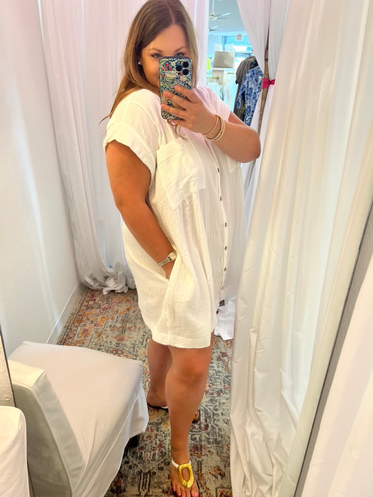 Gauze Button Front Tunic
