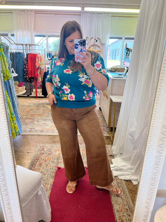 Taupe Wide Leg Jeans