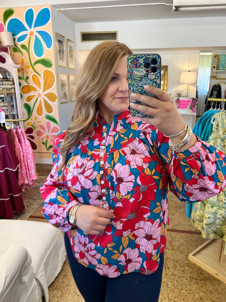 Floral Button Blouse