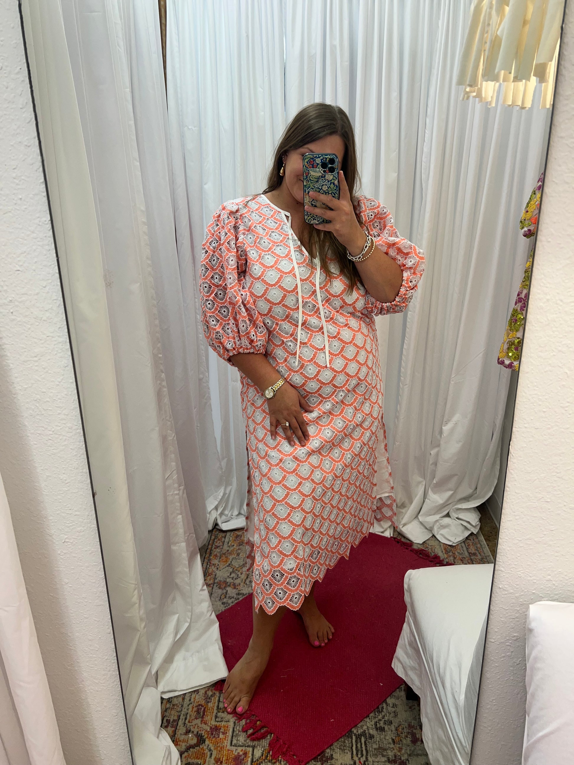pamela midi dress Hope & Ivy Pamela Button Front Midi Dress