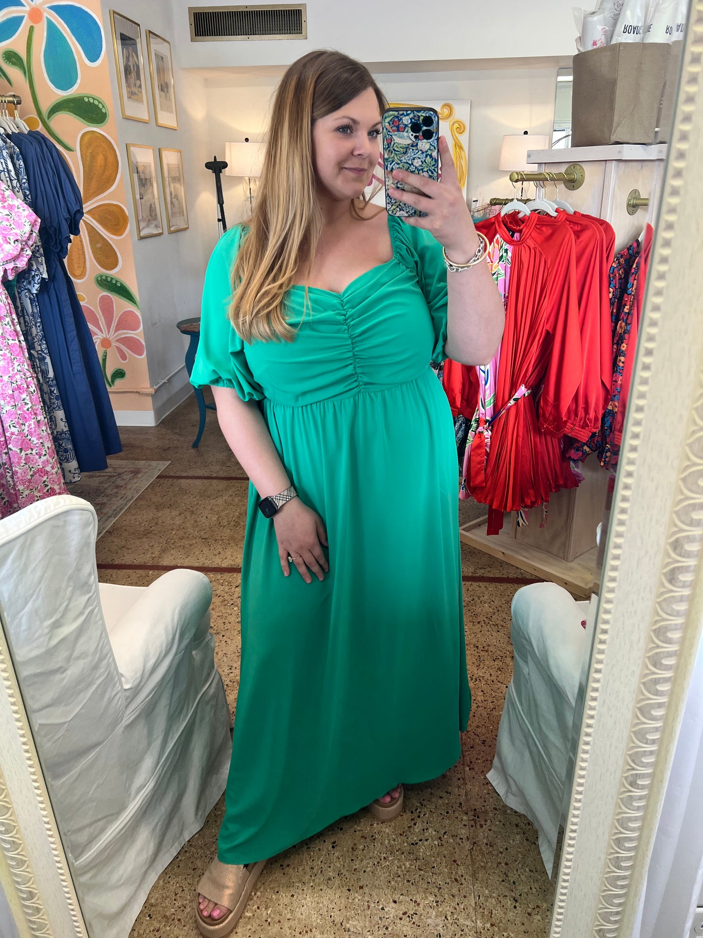 Plus Ruched Front Maxi Dress