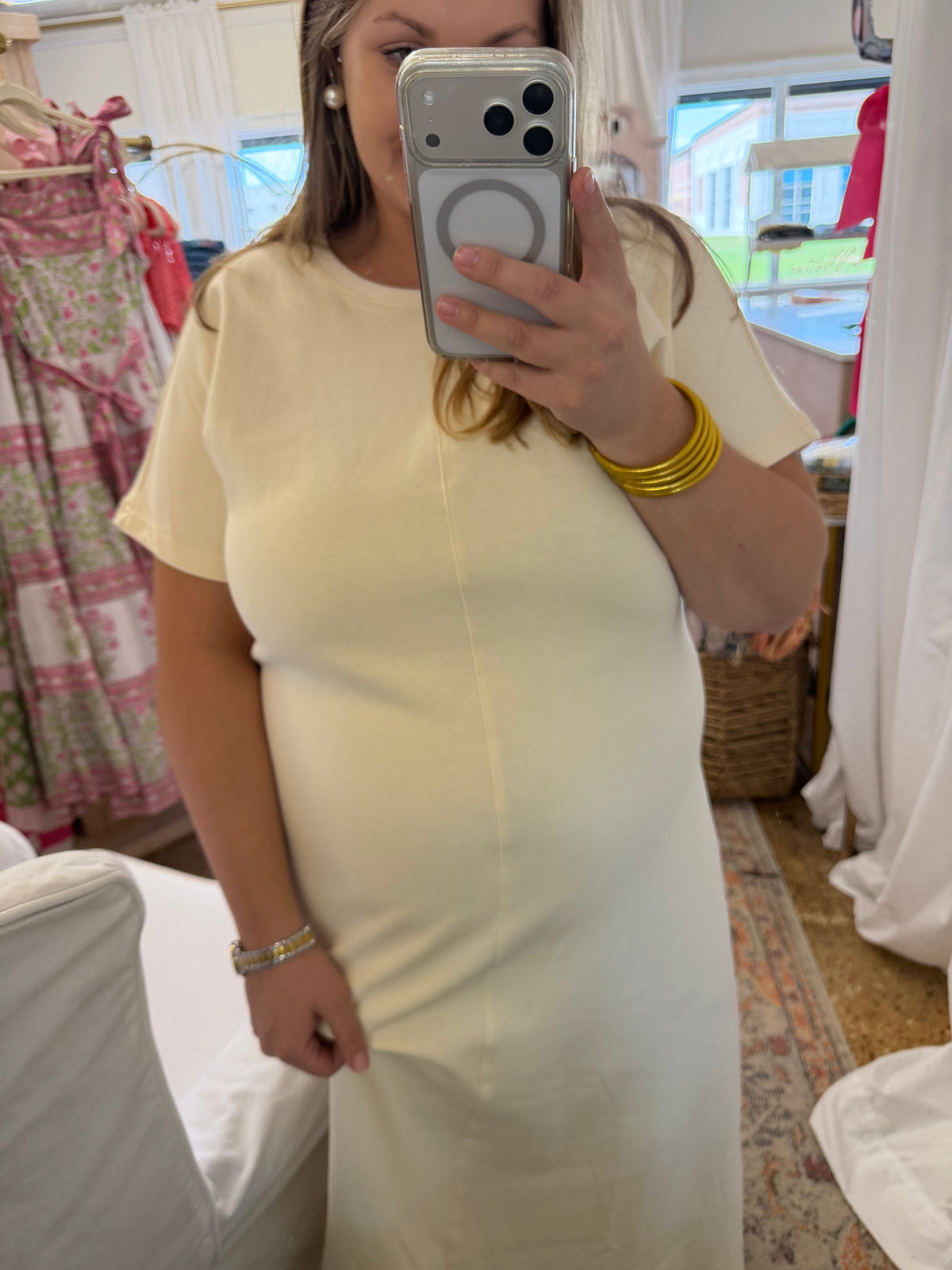 Cream Knit Maxi Dress