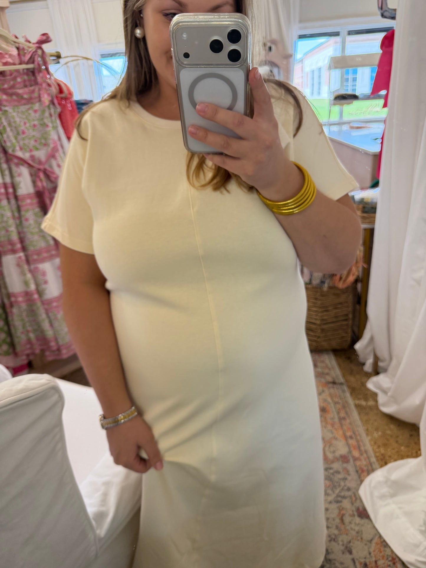 Cream Knit Maxi Dress