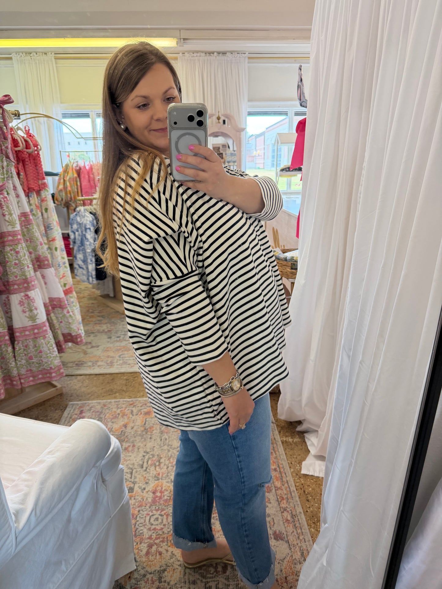 Oversized Stripe Knit Top