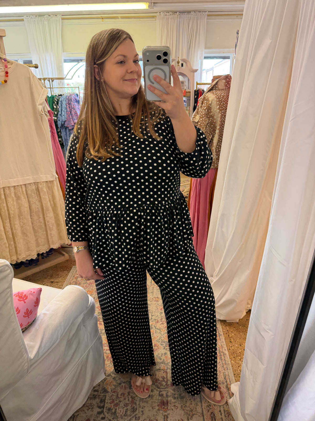 Polka Dot Babydoll Pant Set