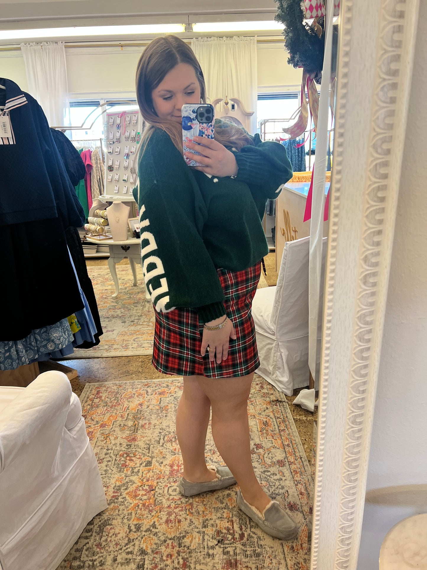 Red Christmas Plaid Skort