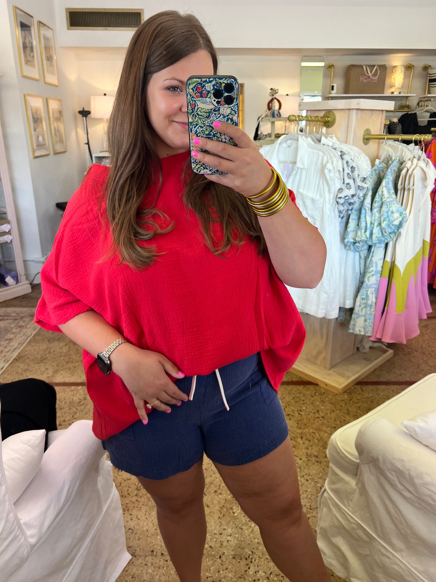 Washed Cotton Gauze Shorts