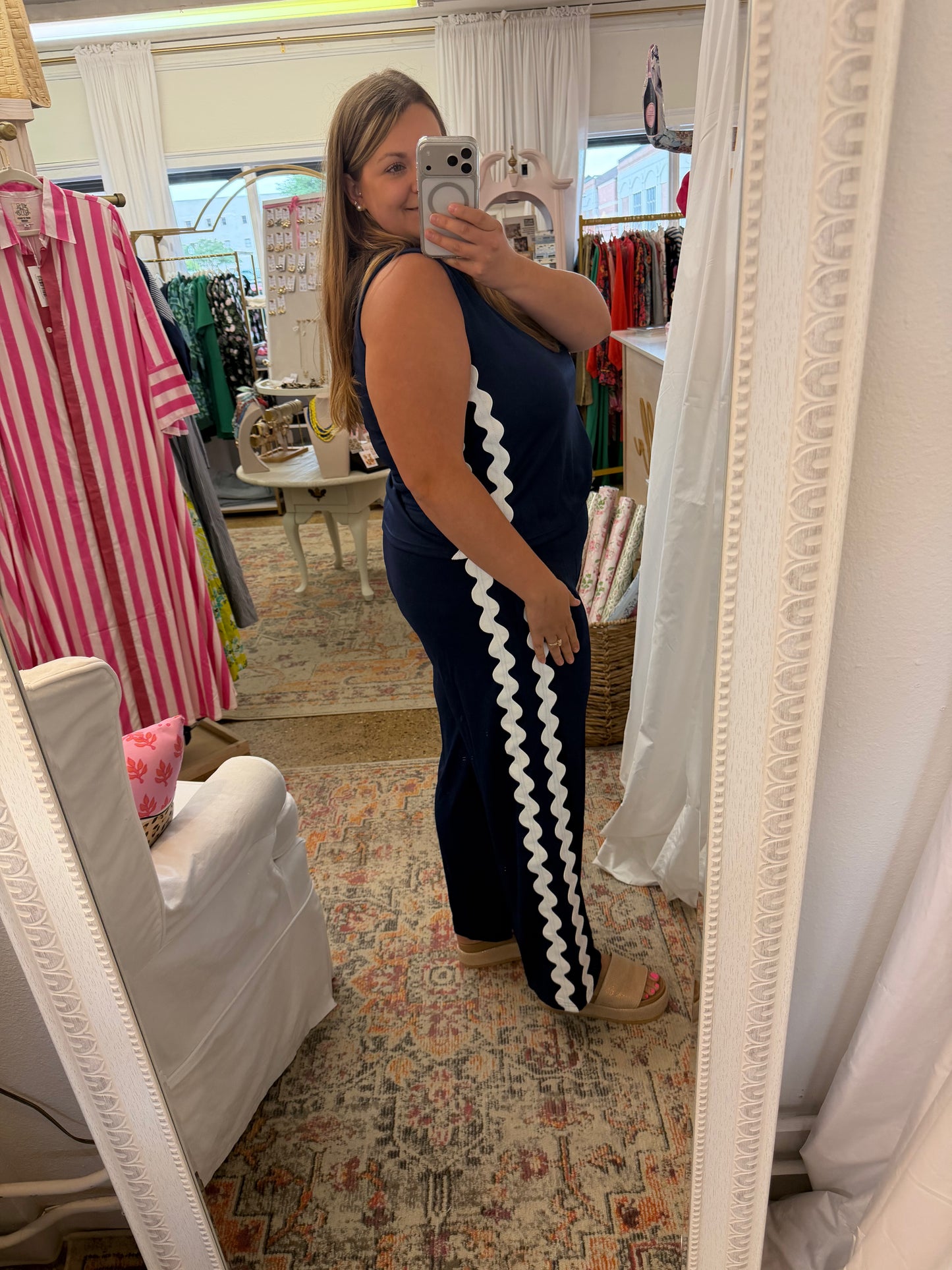 Ric-Rak Trim Knit Pant Set