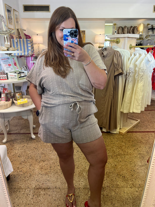 Mocha Knit top and Short Set