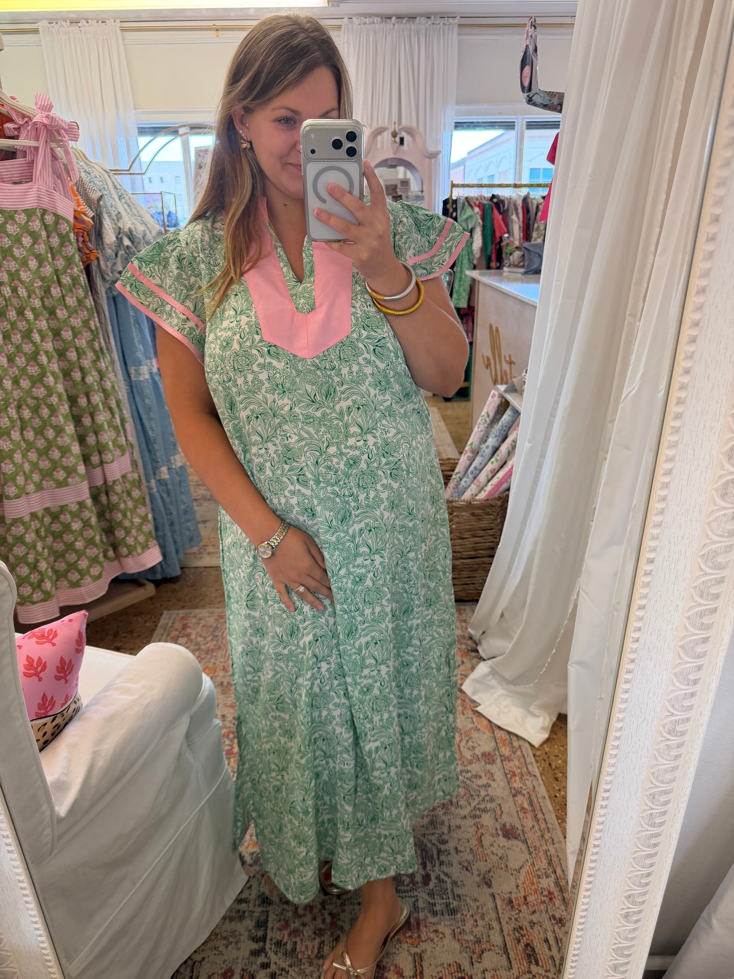 Plus Flutter Sleeve Floral Maxi