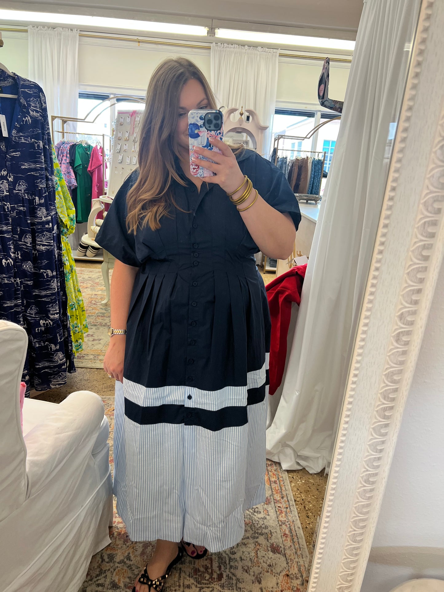 Ruched Waist Detail Midi Dress