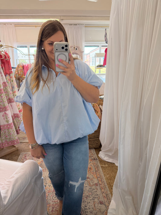 Blue Bubble Blouse