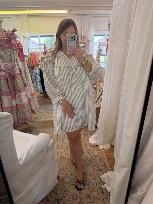 V-Neck Babydoll Mini Dress