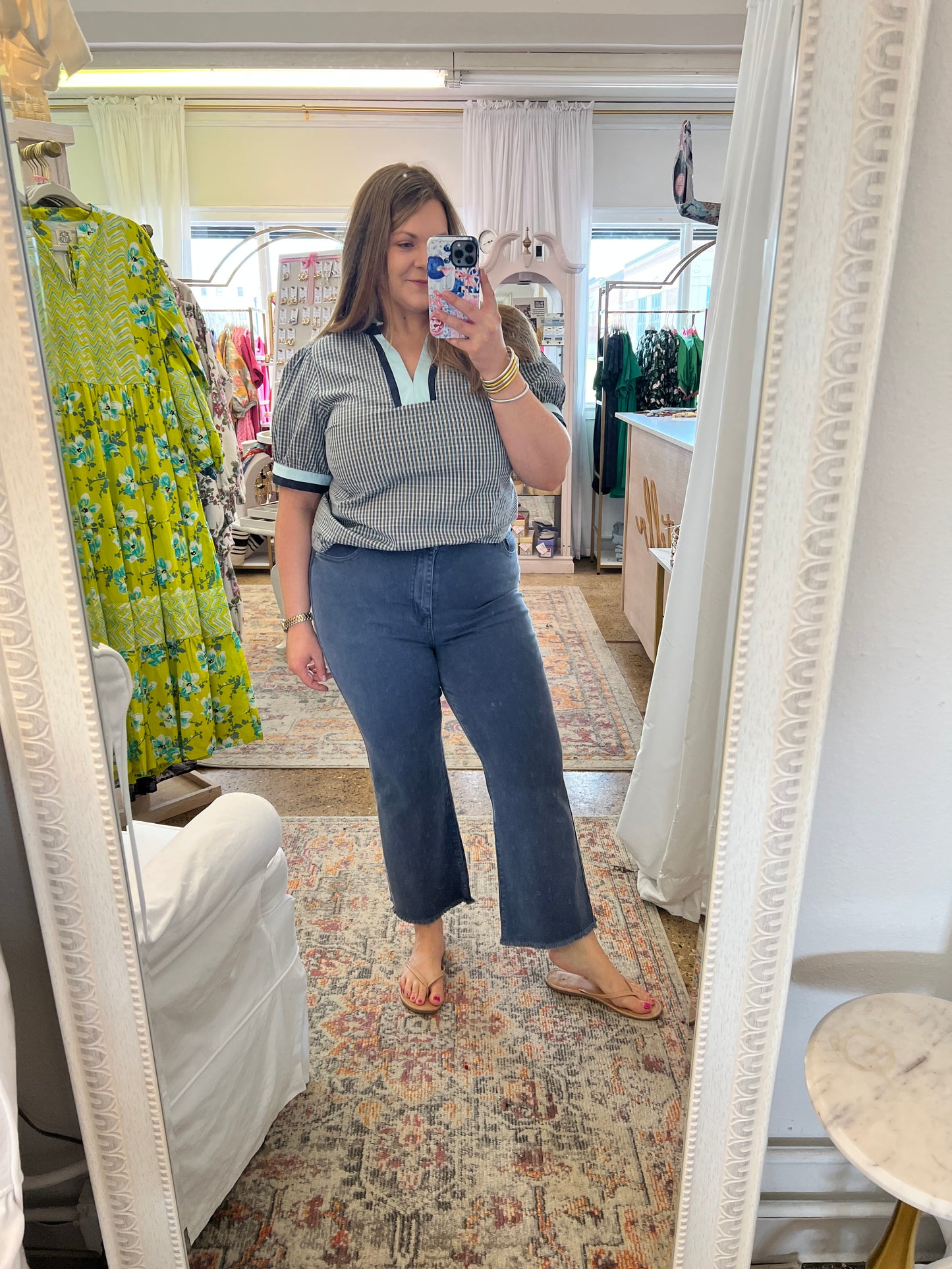 Acid Wash Frayed Hem Jeans