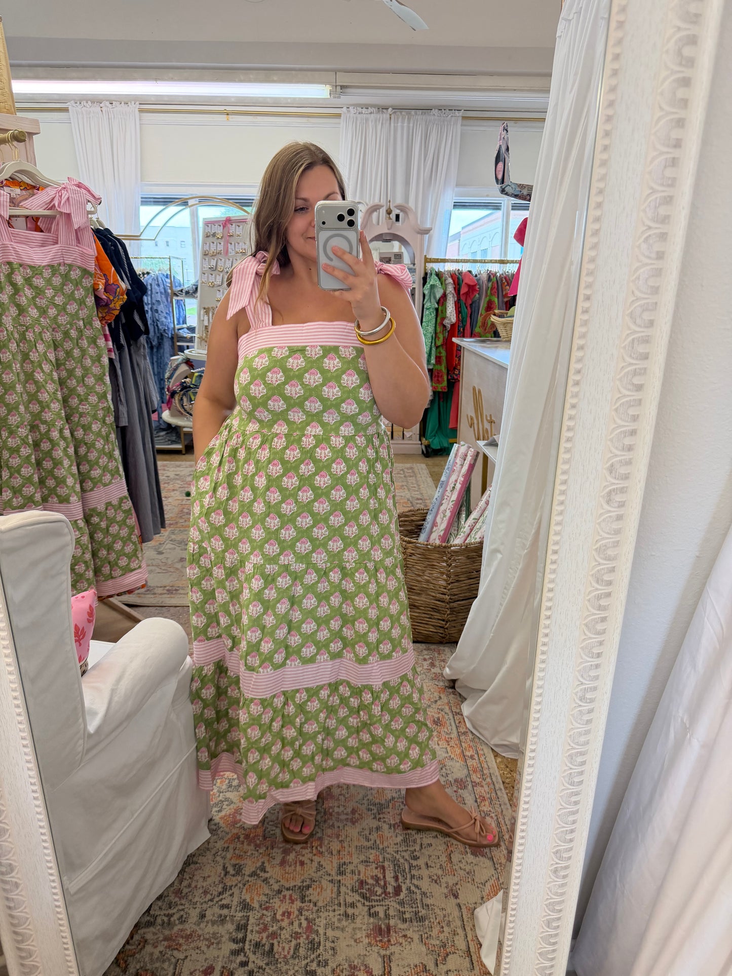 Floral Tie Strap Maxi Dress