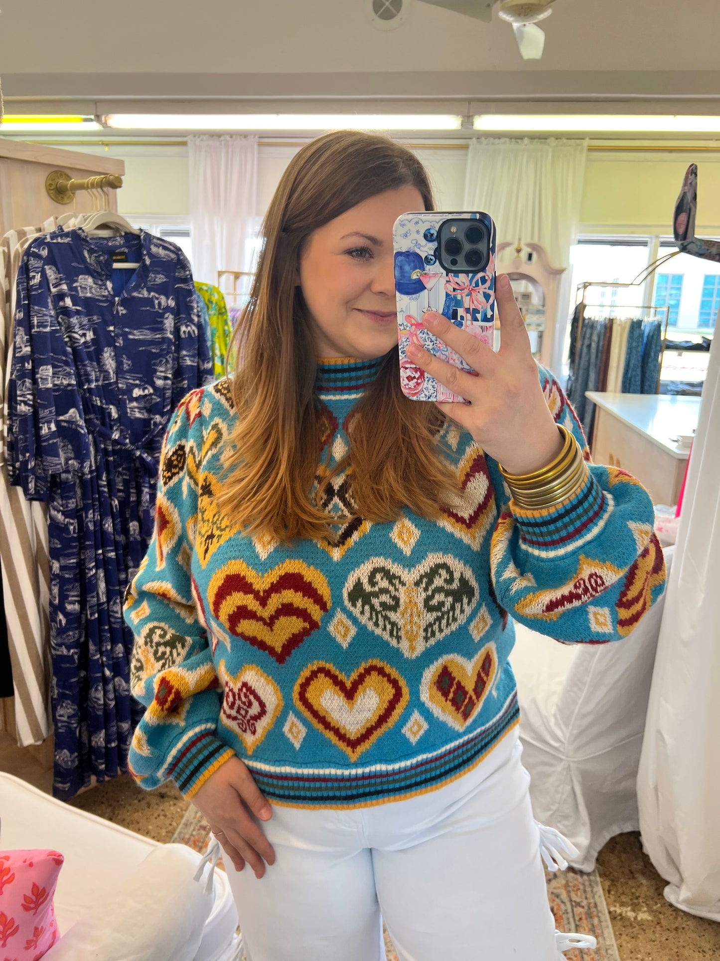 Blue Heart Short Sweater