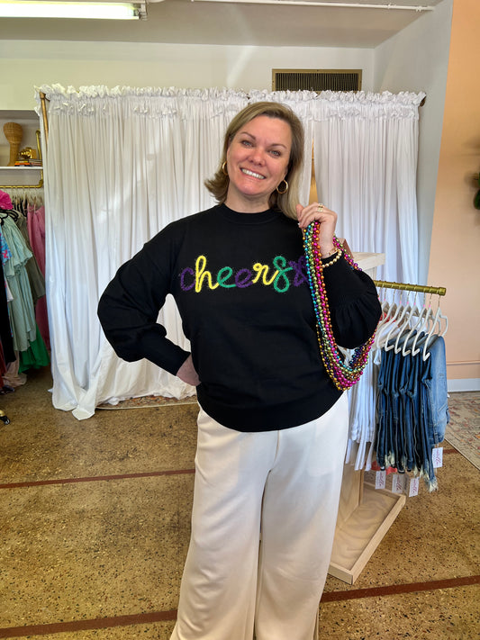 Cheers! Mardi Gras Sweater