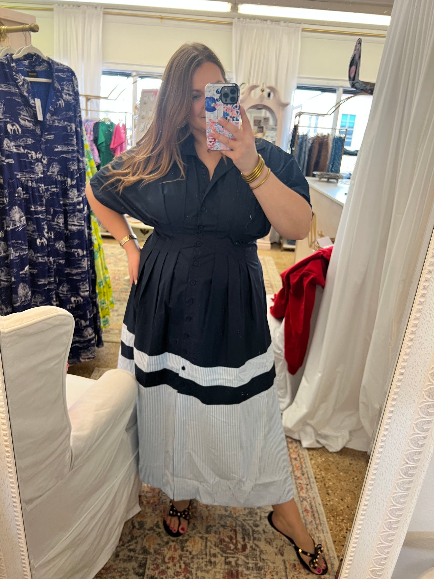 Ruched Waist Detail Midi Dress