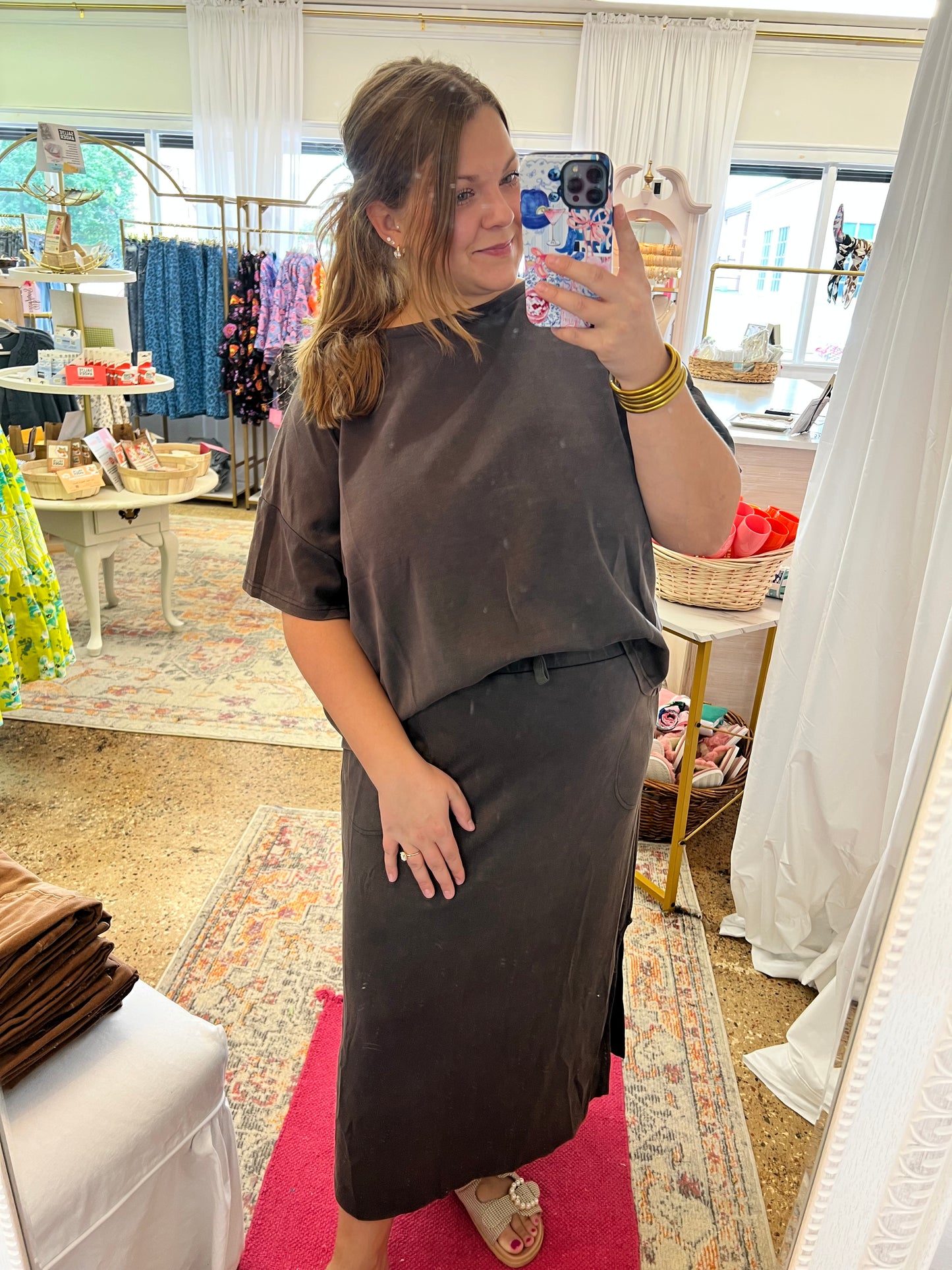 Washed Maxi Skirt Set