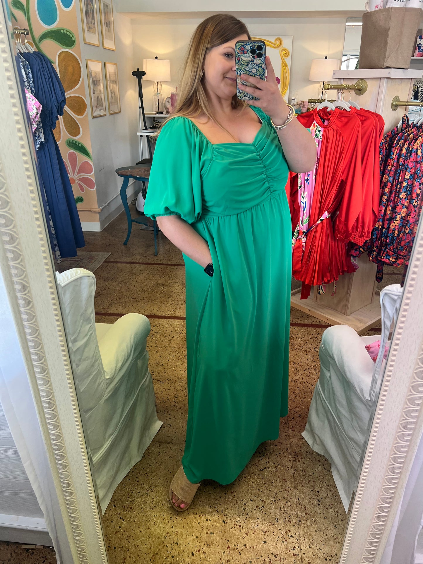 Plus Ruched Front Maxi Dress