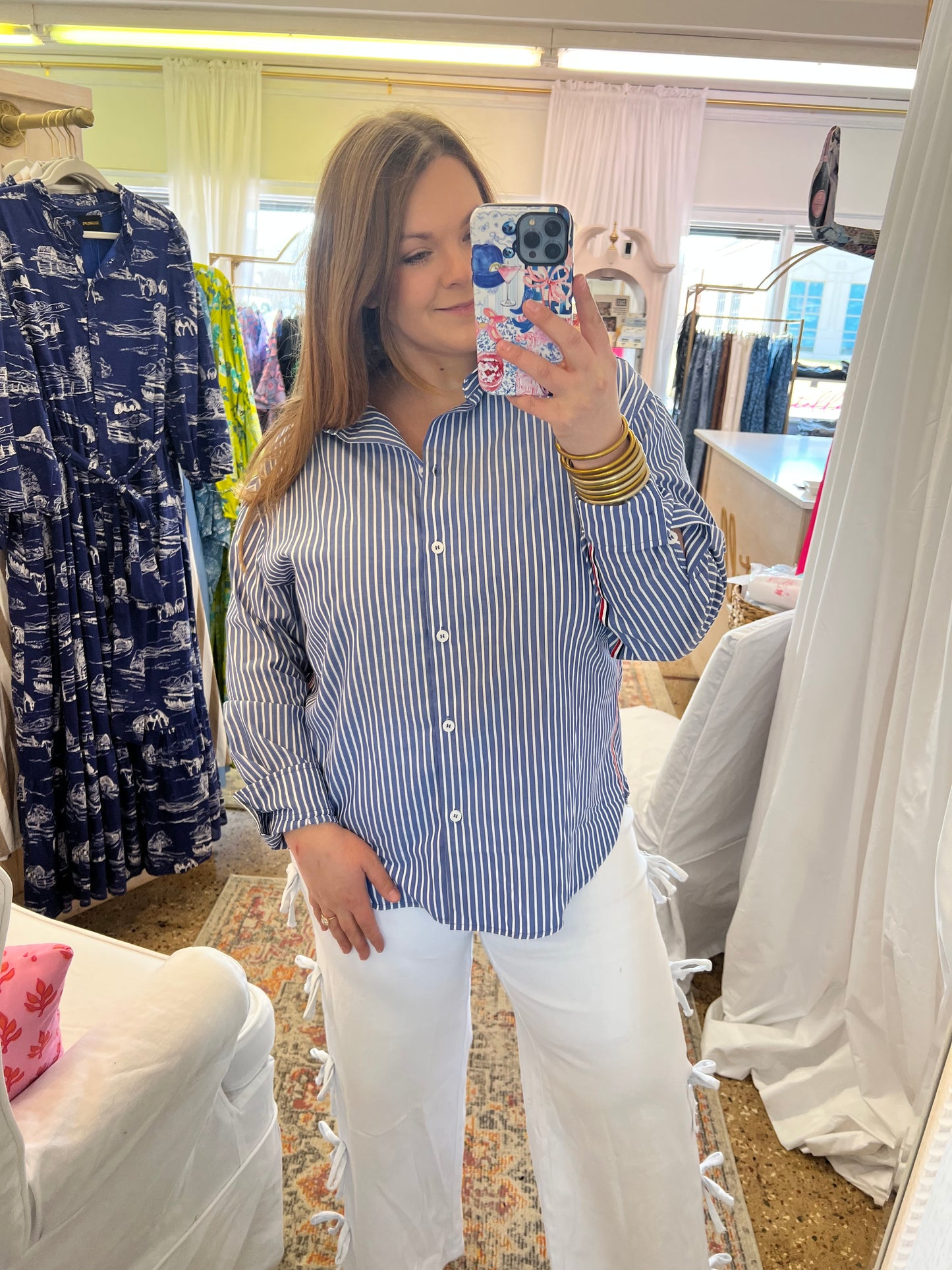 Striped Twill Tape Button Down